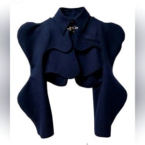 Arc Hollow Woolen Coat (SHORT 2 PIECE Jacket with PUFF Sleeves)